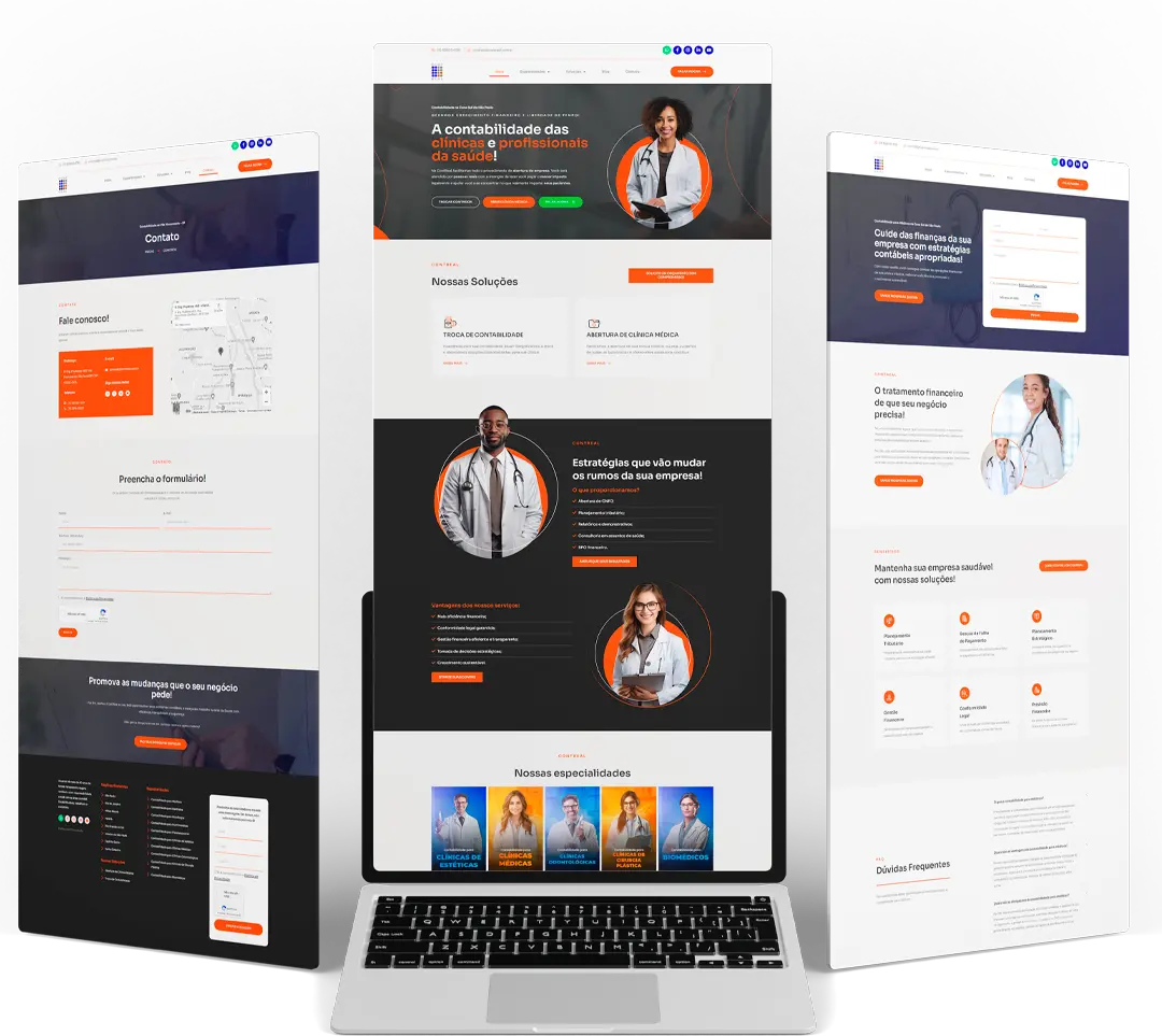 Computador com modelos de sites para contabilidade - Grupo DPG